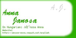 anna janosa business card